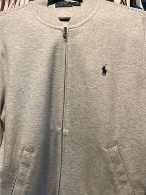 Polo by Ralph Lauren Light Gray Zip Front Bomber Jacket